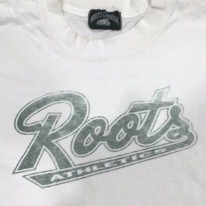 Vintage Roots Athletics Y2K White Tee with Gray/greenish Logo